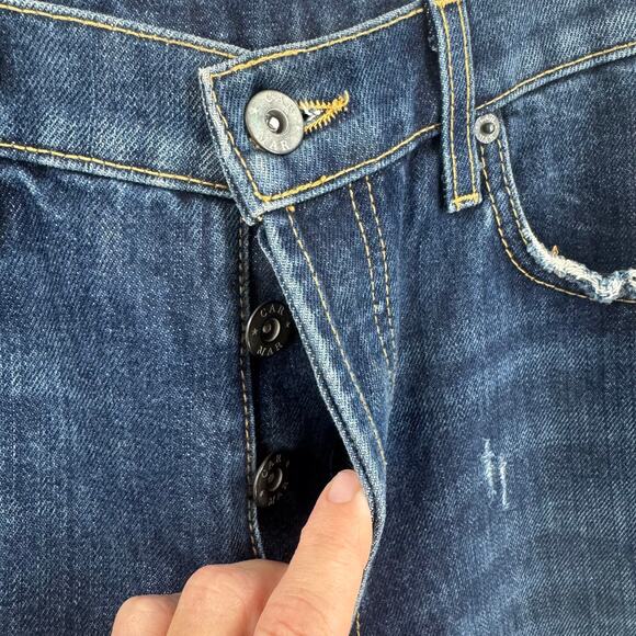 Carmar Los Angeles Distressed Raw Hem High Rise Straight Leg Jeans Size 27 - Picture 5 of 8